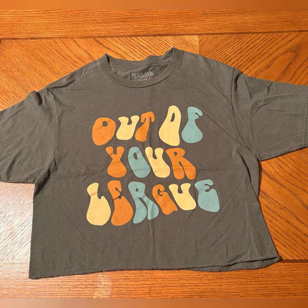 Persaya Dark Gray Cotton Tee out of your league shirt size medium